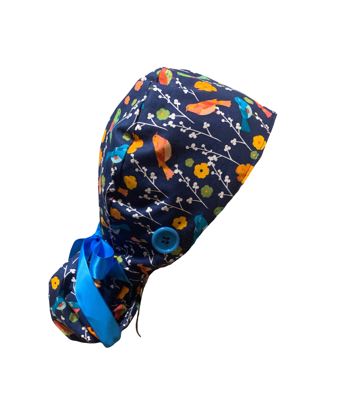 Navy Birds Scrub Cap
