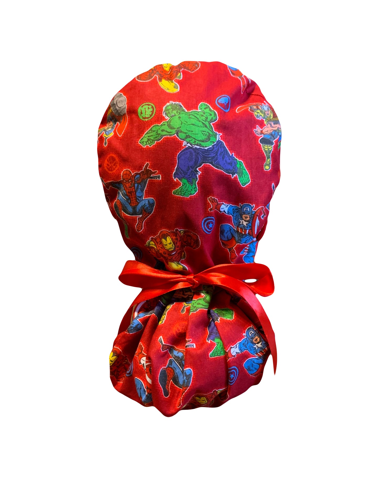 Super Heros Red Scrub Cap