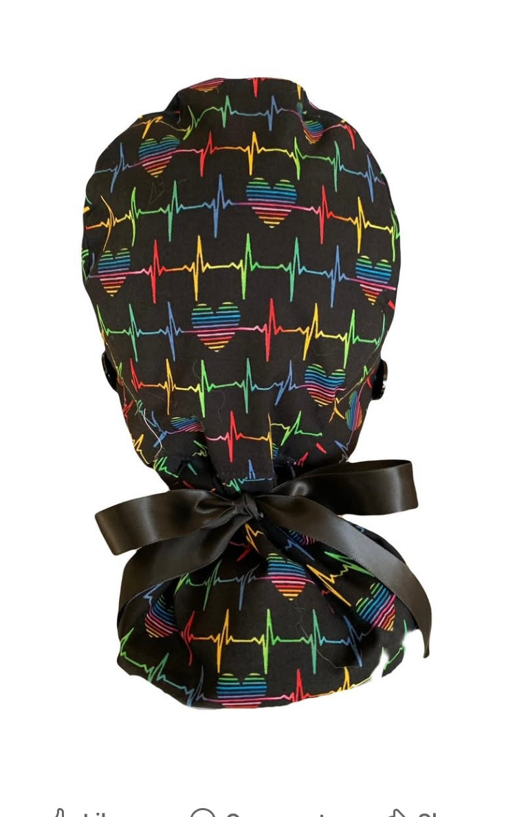 Heart Beat Scrub Cap