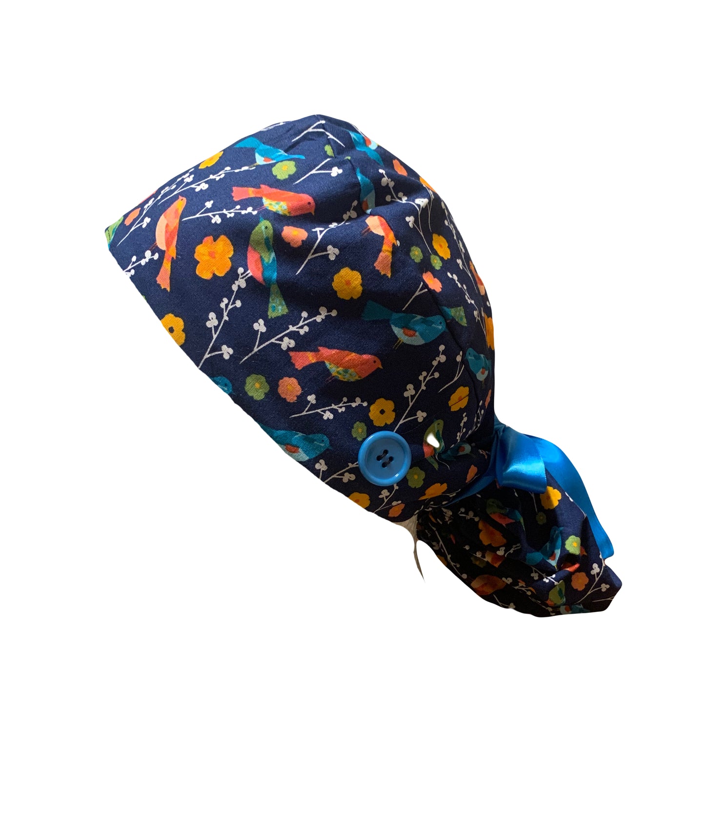 Navy Birds Scrub Cap