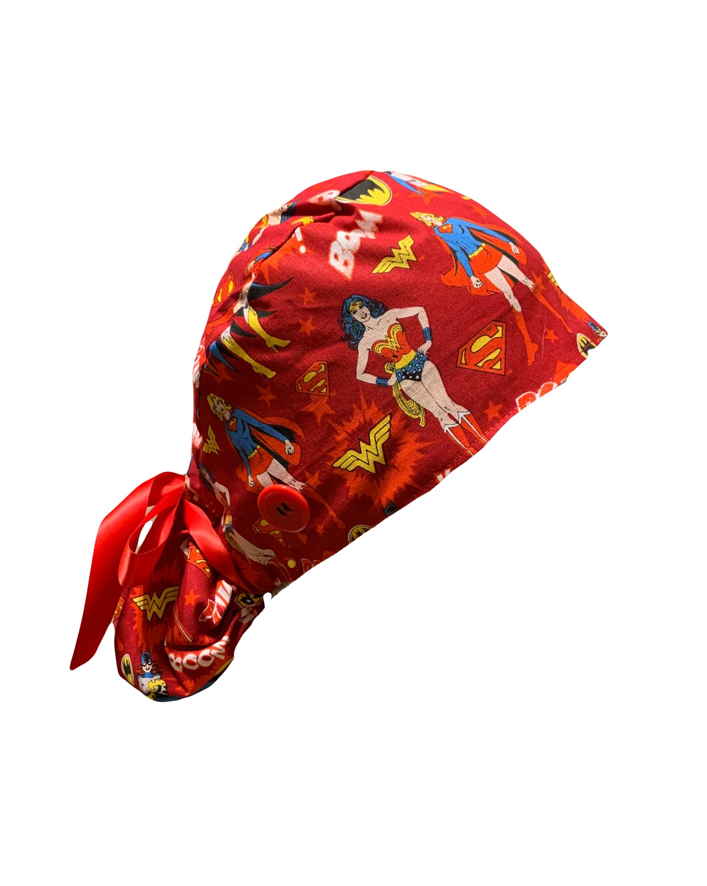 Super Woman Red Scrub Cap