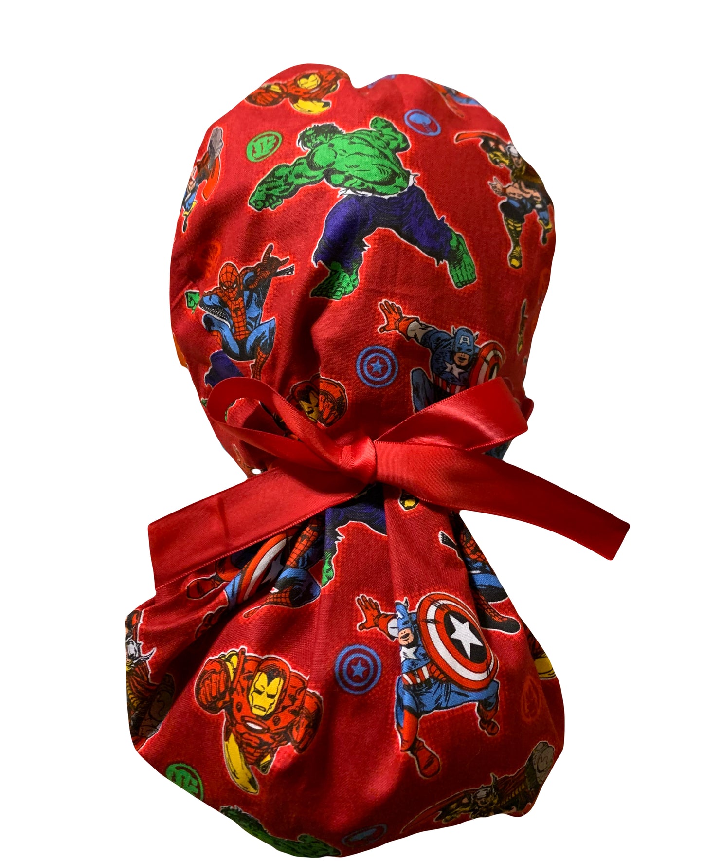 Super Heros Red Scrub Cap