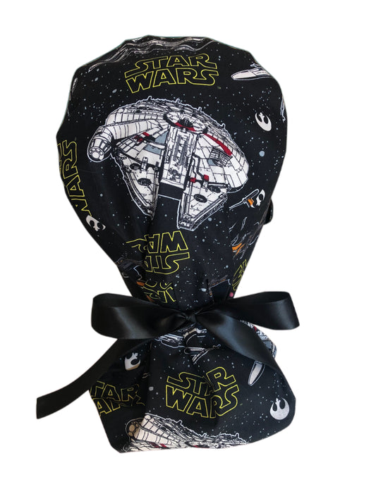 Millennium Falcon Black Scrub Cap