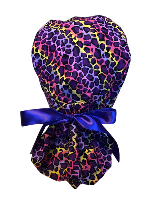 Rainbow Leopard Scrub Cap