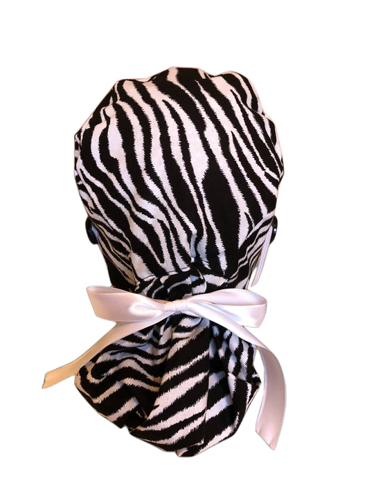 Zebra Scrub Cap