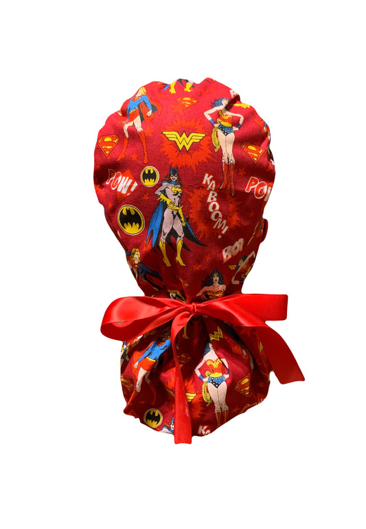 Super Woman Red Scrub Cap