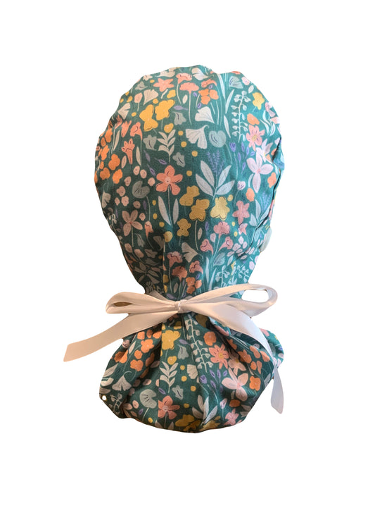 Flowers Sage Scrub Cap